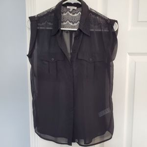 Buffalo. Black sheer top. S